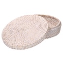 Scatola Rattan Algarve Bianco Tondo 30x30x10 cm