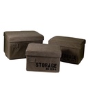 Scatola portatutto in tessuto marrone - Set da 3 - Capacità max 30 kg - Misure: Piccolo 35x24x23,5 cm, Medio 40x26,5x26,5 cm, Grande 45x30x28,5 cm