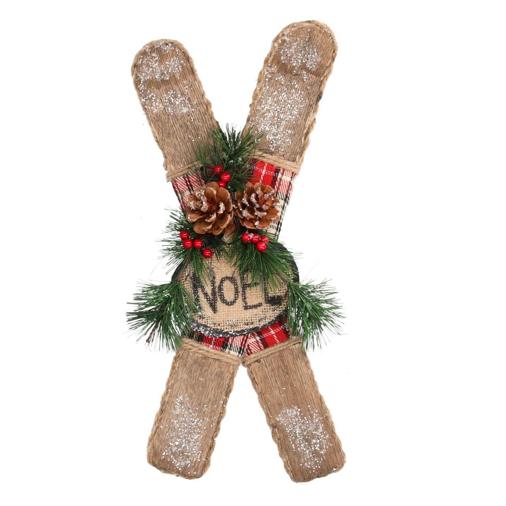 Sci legno con pigne 20,3x38,1x6,4 cm