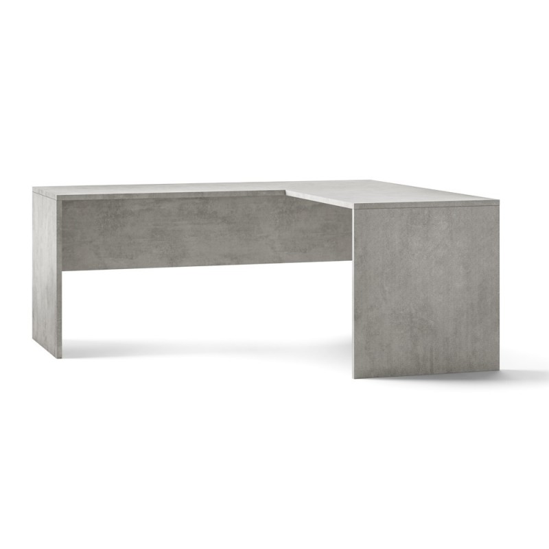 Scrivania moderna con angolo a destra Beton Cemento 180x169x h76 cm