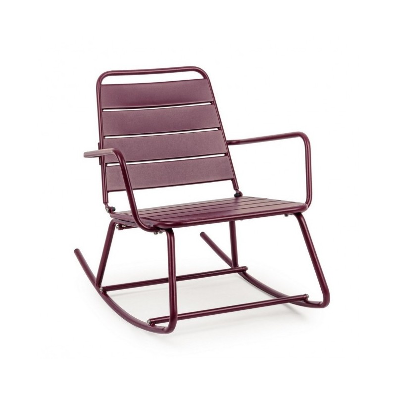 Sedia a dondolo bordeaux Lillian, dimensioni 63x90x74h