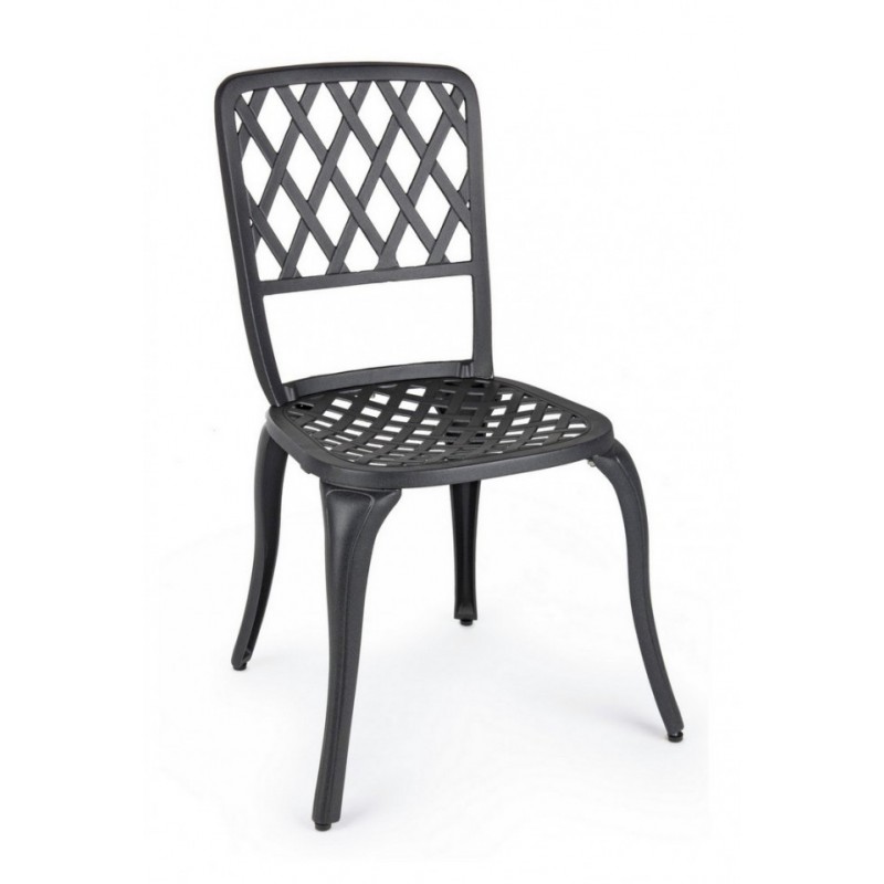 Sedia in alluminio antracite per esterno 44x46x89h