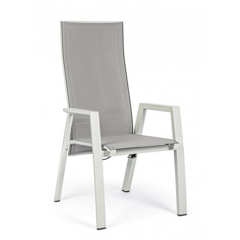 Sedia reclinabile da giardino Steven Lunar 59x72x112h cm