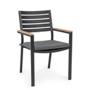 Sedia con braccioli da esterno Belmar naturale/antracite - Dimensioni: 60x58x88.5 cm