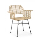Sedia con Braccioli in Fibra Naturali Tunas - Dimensioni: 66x58.5x83 cm