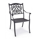 Sedia da giardino in ferro C-BR Ivrea Antracite - Design impilabile - Misure: 65x60x92 cm
