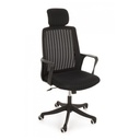 Sedia da ufficio con braccioli Laurent nero - Misure: 59x63,5x114/124 cm