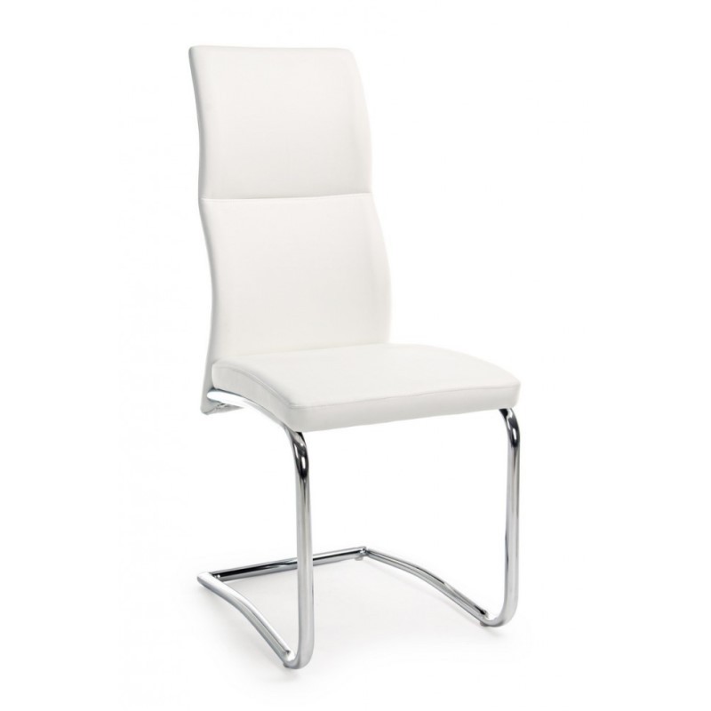 Sedia design  in ecopelle Bianco THELMA 44x58x h104 cm