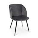 Sedia in velluto grigio con dimensioni 53x60x82 cm