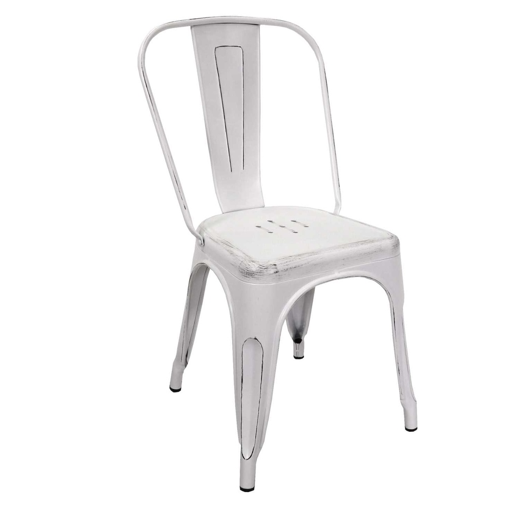 Sedia in ferro bianco antico cm51x43h84