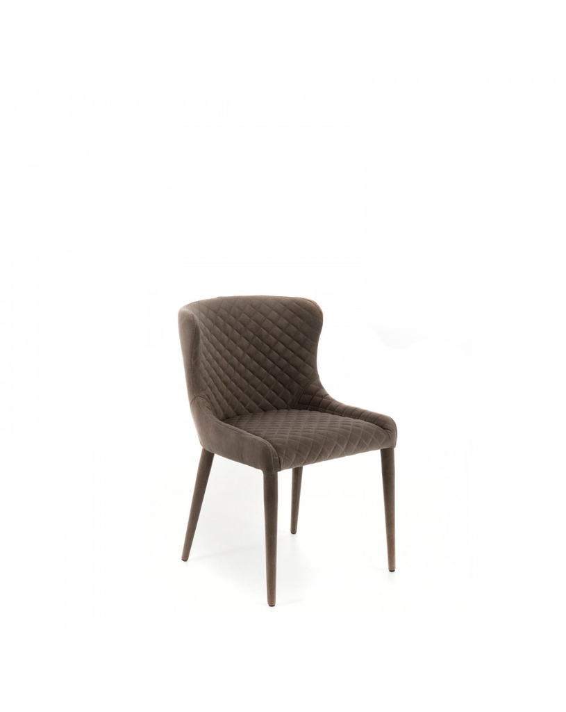 Sedia in Microfibra Visone, con Struttura in Metallo, 58x50.5x83cm