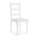 Sedia Colette in legno stile rustico bianco shabby - Dimensioni: 45x45x102 cm