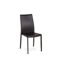 Set di 4 sedie in similcuoio cioccolato con struttura in metallo, 41x42x95 cm