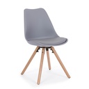 Sedia moderna grigia in legno, plastica similpelle - New Trend - 59 x 49 x 83,5 cm