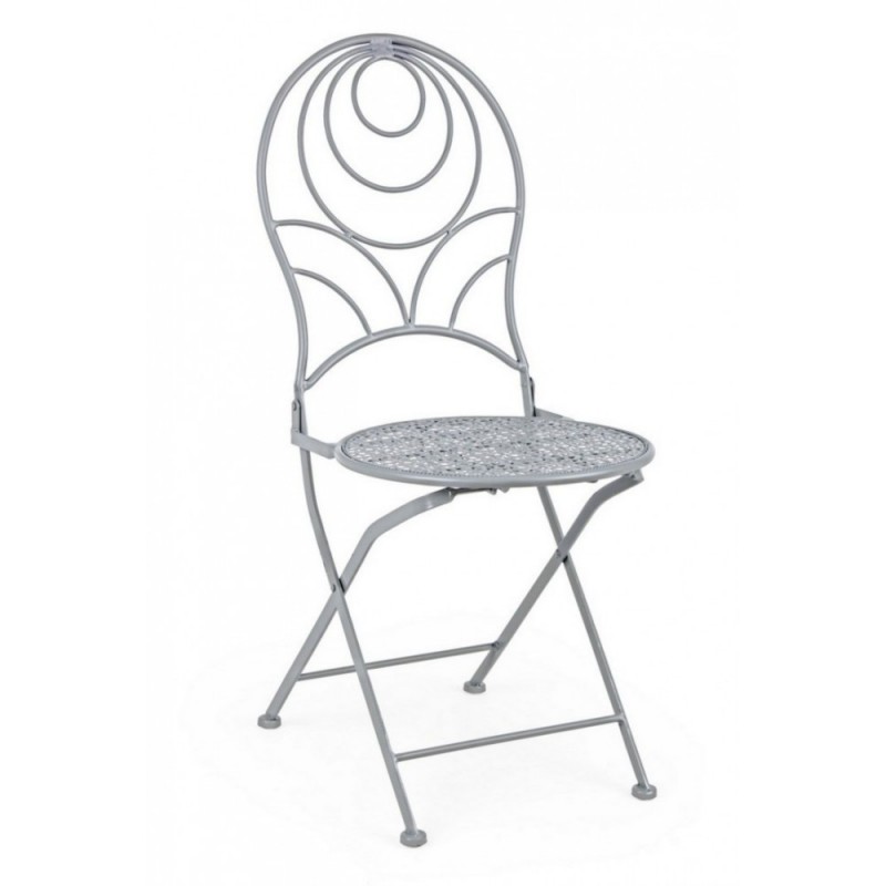Sedia pieghevole in acciaio verniciato grigio - Set da 2 pz e multipli