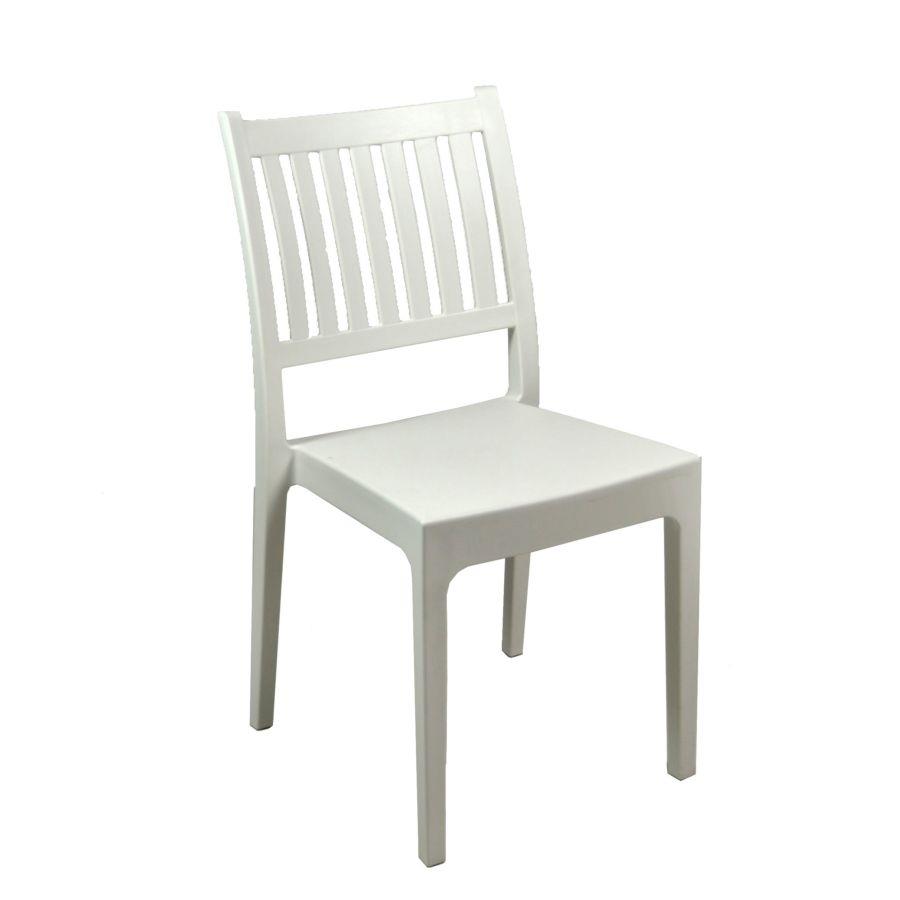 Sedia Plastica Stampata Minerva Bianca 52x46x87 cm
