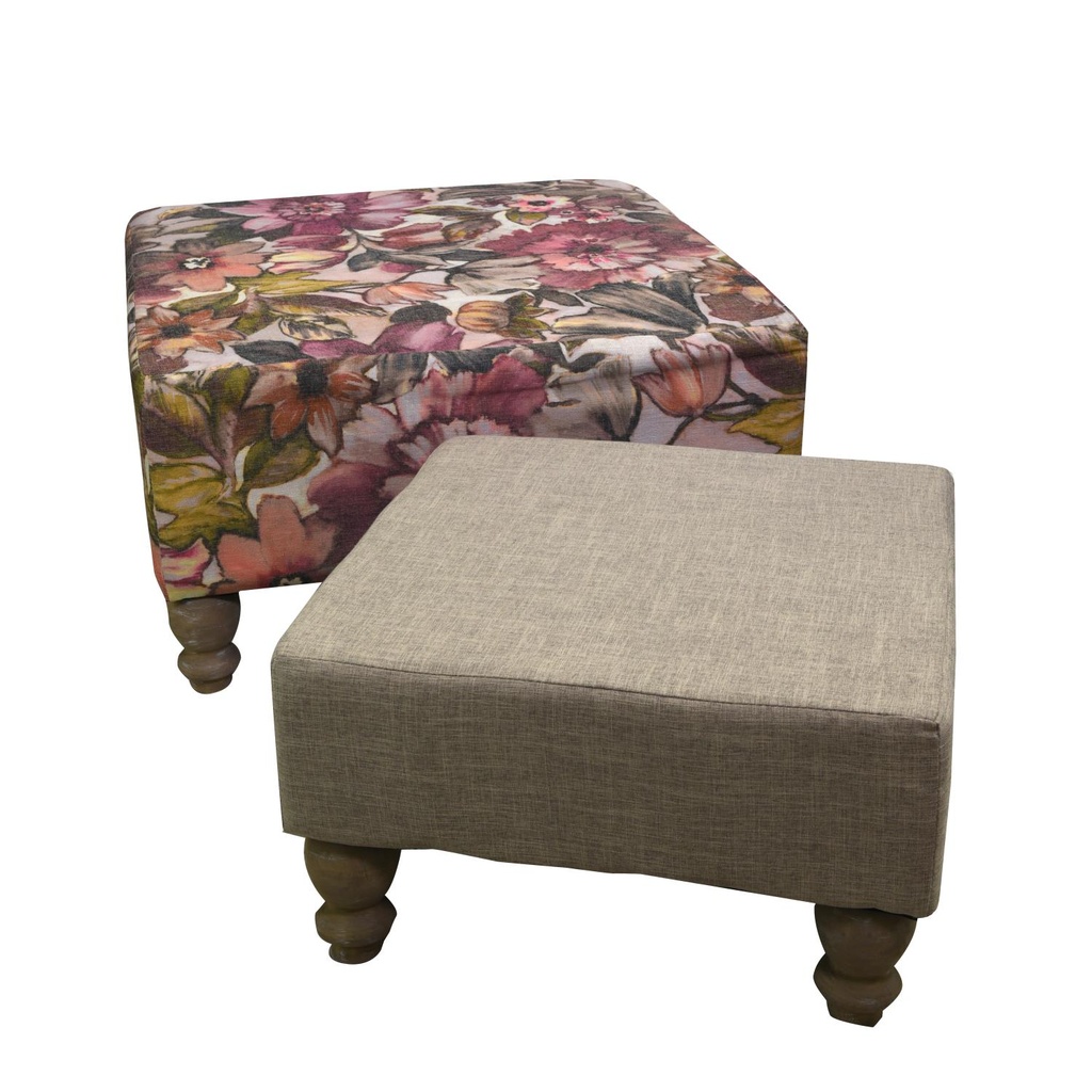 Set 2 puff ottomano quadro