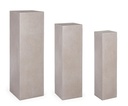 Set 3 colonne quadrate per arredo giardino in fibra di argilla tortora Melange