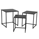 Set 3 tavolini nero 48x56x48