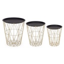 Set 3 tavolino contenitore in metallo stile atmosphere