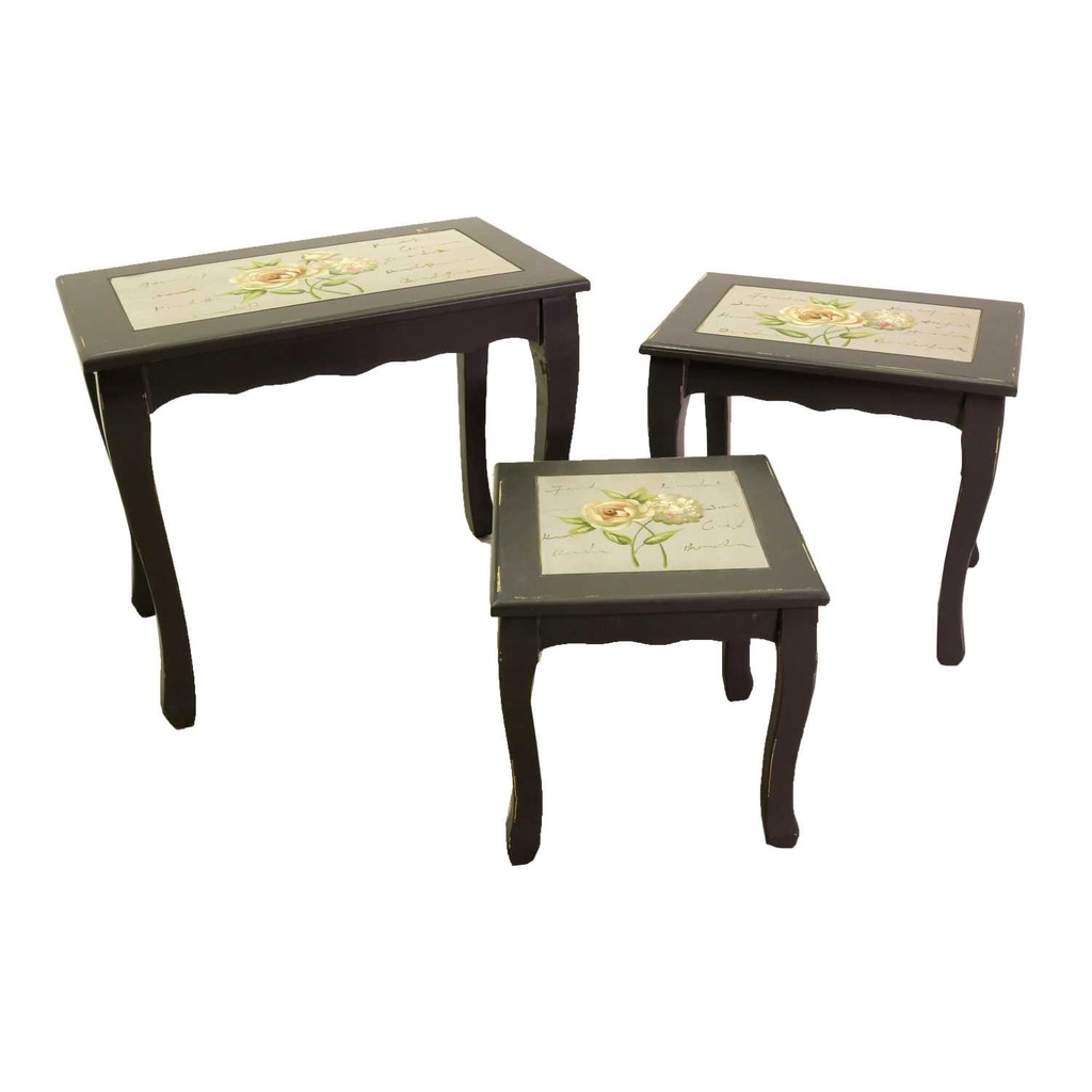 Set 3 tavolini Rose - Dimensioni: 63x39x54 cm