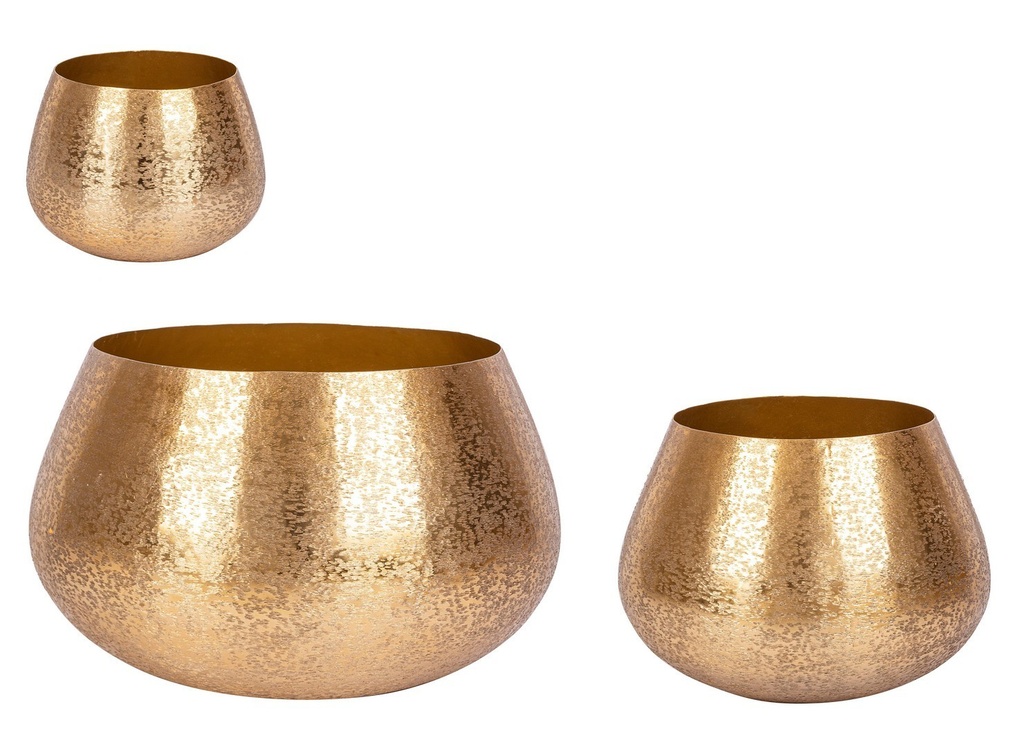 Set 3 vasi oro Varanasi - Stile moderno per ogni ambiente interno