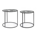Set di 2 Tavolini Mondo in Metallo - Design Accattivante e Misure Perfette
