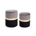 Set due pouf moderni apribili grigio nero oro