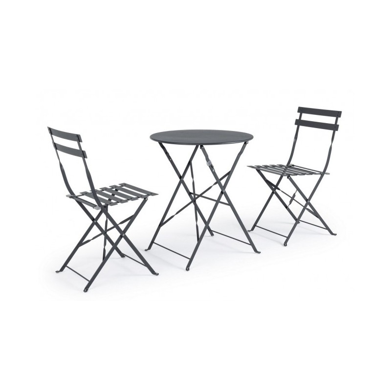 Set da giardino Bistrot antracite con tavolo e sedie
