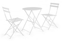 Set da giardino Bistrot bianco con tavolo e sedie pieghevoli