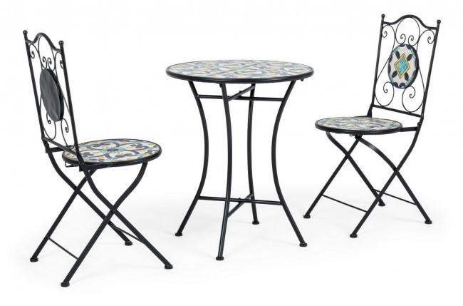 Set Promo Positano Tavolo con Sedie Ferro 38x38x92h