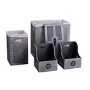 Set di 2 ceste e 2 portatutto in legno grigio di diverse dimensioni