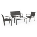 Set 4 salotto antracite in metallo