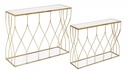 Set2 Consolle Elenor - Design Moderno e Raffinato - Acciaio Resistente e Vetro Trasparente - Versatile e Pronto all'Uso - Dimensioni G: 104x33x79 cm, P: 96,5x28x71 cm