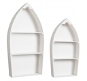 Set di 2 Mensole Boat Bianco - Dimensioni: 49x13x96,5 cm e 38,5x11x76,5 cm