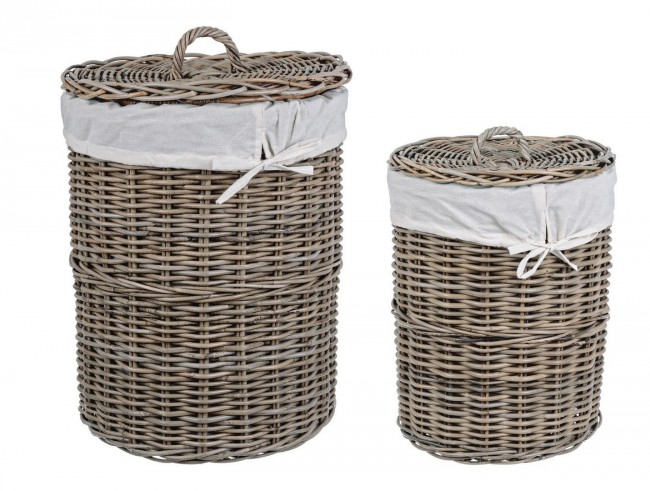 Set2 P.Biancheria Narra Nat. in Rattan Kubu e Cotone