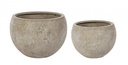 Set2 Vaso Cemento Sfera Sabbia - Diametro 50 cm Altezza 40 cm e Diametro 36 cm Altezza 32 cm