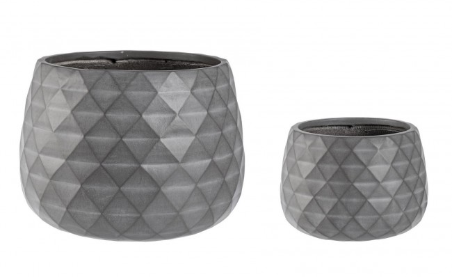 Set2 Vaso Pyramid Ciotola Antracite - Dimensioni: 52,5x52,5x37,5 cm e 35,5x35,5x24,5 cm