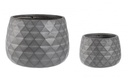 Set2 Vaso Pyramid Ciotola Antracite - Dimensioni: 52,5x52,5x37,5 cm e 35,5x35,5x24,5 cm