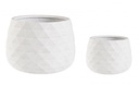 Set2 Vaso Pyramid Ciotola Bianco - Dimensioni: 52,5x52,5x37,5 cm e 35,5x35,5x24,5 cm