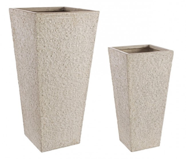 Set2 Vasi Roccia Qu Alto Sabbia - Diametro: 42 cm Altezza: 55 cm / Diametro: 32 cm Altezza: 65 cm