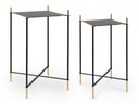 Tavolino Anisha Qu Alto - Design Quadrato - Acciaio Verniciato a Polvere - Dimensioni: 160x90x8 mm