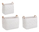 Set3 Cesta 2M Lisette Rett Bianco in Legno d'Abete