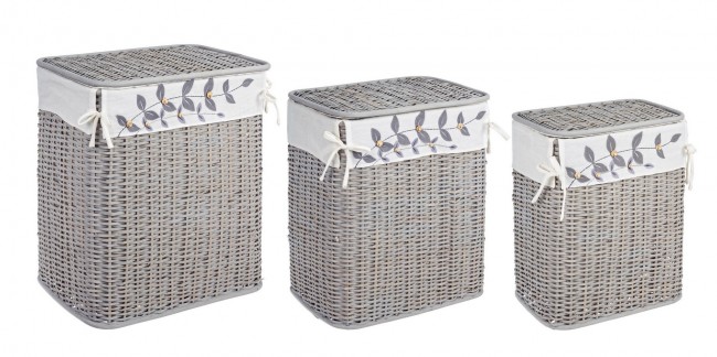 Set3 P.Biancheria Alma - Rattan e Bambu', Tessuto 70% Poliestere- 30% Cotone