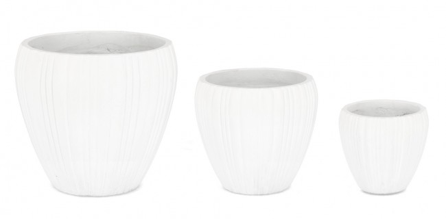 Set3 Vaso Halong To Bianco in Fibra di Cemento e Argilla