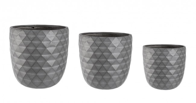 Vaso Pyramid Bomb Antracite in Fibra di Vetro