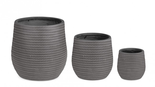 Set3 Vaso Tressage Bomb Antracite