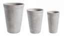 Set3 Vaso Graffiti To Bianco Alto - Fibra Di Vetro E Argilla Colorata - Foro E Tappo Sul Fondo - Da Esterno - Ø30a - 50.5h/ Ø40a - 56.5h/ Ø49.5a - 69.5h