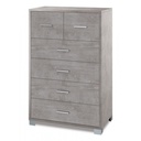 Settimino alto sei cassetti Beton Cemento 70x41x h112 cm
