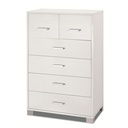 Settimino alto da camera sei cassetti Bianco Cenere 70x41x h112 cm